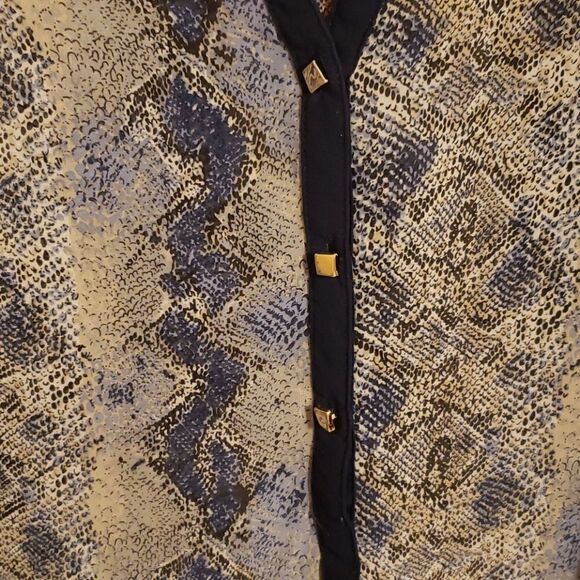 𝅺ALYA sheer blouse. Blue and green. - Picture 3 of 4